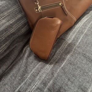 Dooney & Bourke Chestnut Leather Bag with Gold Accents